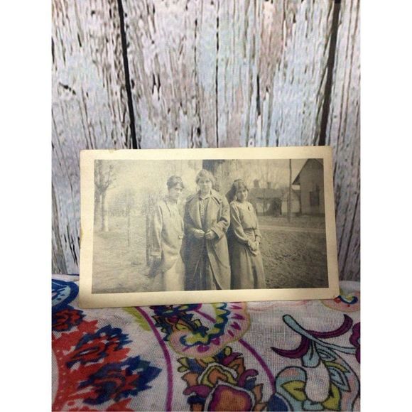 Antique Real Photo Postcard ~ 3 Sisters ~ Esther, Ruth, and Emma Harshman Early - Picture 10 of 12